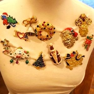 12 CHRISTMAS Brooches‎ Set